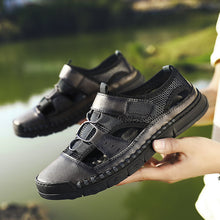 Load image into Gallery viewer, 2020 Genuine Leather Summer Men's Sandals Casual Beach Shoes High Quality Roman Sandalias Soft Sole Sandals Big Size 38-46