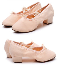 Load image into Gallery viewer, Soft Sole Girls Low Heels Dancing Shoes Pink/Black/Red Women's Exercise Ballet Shoes Women Dance Shoes Kids Canvas Ballet Shoes