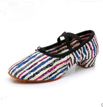 Load image into Gallery viewer, Soft Sole Girls Low Heels Dancing Shoes Pink/Black/Red Women's Exercise Ballet Shoes Women Dance Shoes Kids Canvas Ballet Shoes