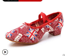 Load image into Gallery viewer, Soft Sole Girls Low Heels Dancing Shoes Pink/Black/Red Women's Exercise Ballet Shoes Women Dance Shoes Kids Canvas Ballet Shoes