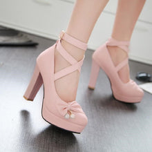 Load image into Gallery viewer, Girls&#39; Leather Shoes Women&#39;s Large Sizes 32-43 Party Wedding women&#39;s Shoes 2020 Woman High Heels Platform Pumps
