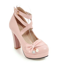 Load image into Gallery viewer, Girls&#39; Leather Shoes Women&#39;s Large Sizes 32-43 Party Wedding women&#39;s Shoes 2020 Woman High Heels Platform Pumps
