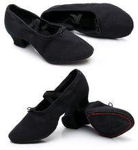 Load image into Gallery viewer, Soft Sole Girls Low Heels Dancing Shoes Pink/Black/Red Women&#39;s Exercise Ballet Shoes Women Dance Shoes Kids Canvas Ballet Shoes
