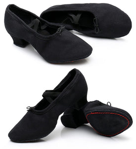 Soft Sole Girls Low Heels Dancing Shoes Pink/Black/Red Women's Exercise Ballet Shoes Women Dance Shoes Kids Canvas Ballet Shoes