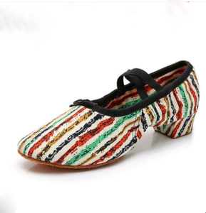 Soft Sole Girls Low Heels Dancing Shoes Pink/Black/Red Women's Exercise Ballet Shoes Women Dance Shoes Kids Canvas Ballet Shoes