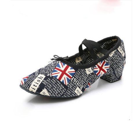 Soft Sole Girls Low Heels Dancing Shoes Pink/Black/Red Women's Exercise Ballet Shoes Women Dance Shoes Kids Canvas Ballet Shoes